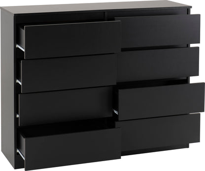 Malvern 8 Drawer Chest - BLACK