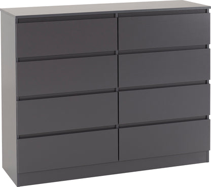 Malvern 8 Drawer Chest - GREY