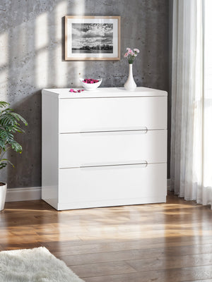 Manhattan 3 Drawer Chest - High Gloss White