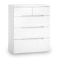 Manhattan 5 Drawer Chest (3+2)- High Gloss White