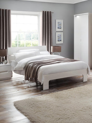 Manhattan 150cm King White High Gloss Bed