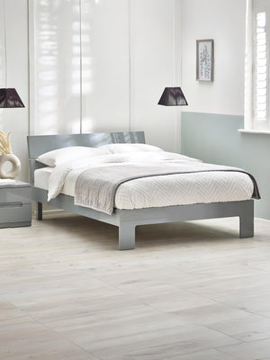 Manhattan 135cm Double Grey High Gloss Bed