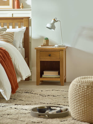 Marlborough 1 Drawer Bedside Table - Oak