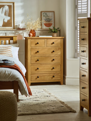 Marlborough 6 Drawer Chest (4+2) - Oak