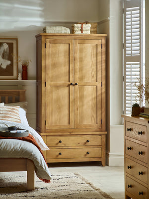 Marlborough 2 Door 2 Drawer Wardrobe - Oak