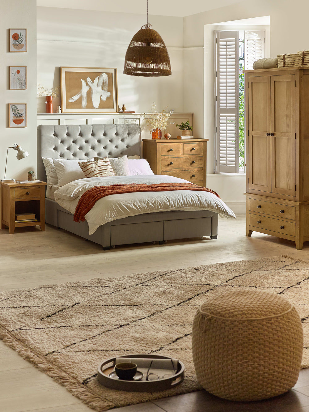 Marlborough Rectangular Wall Mirror - Oak
