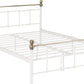 Marlborough 4'6" Bed - White/Antique Brass