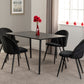 Marlow Dining Set - Black Marble Effect/Black/Black Velvet