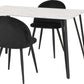 Marlow Dining Set - White Marble Effect/Black/Black Velvet
