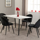 Marlow Dining Set - White Marble Effect/Black/Black Velvet