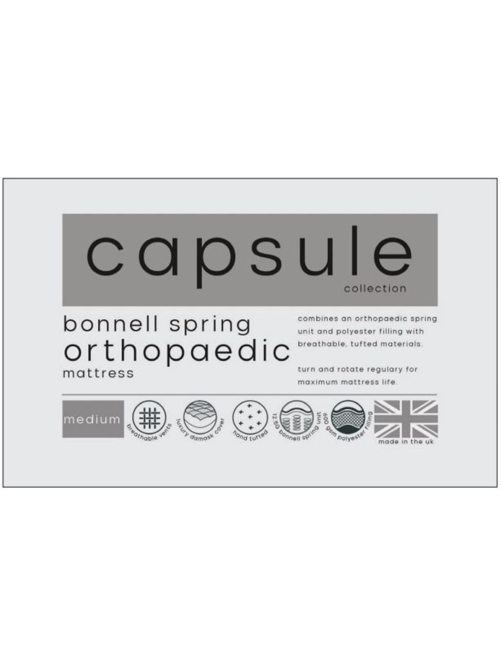 Capsule Orthopaedic Sprung Mattress - Double
