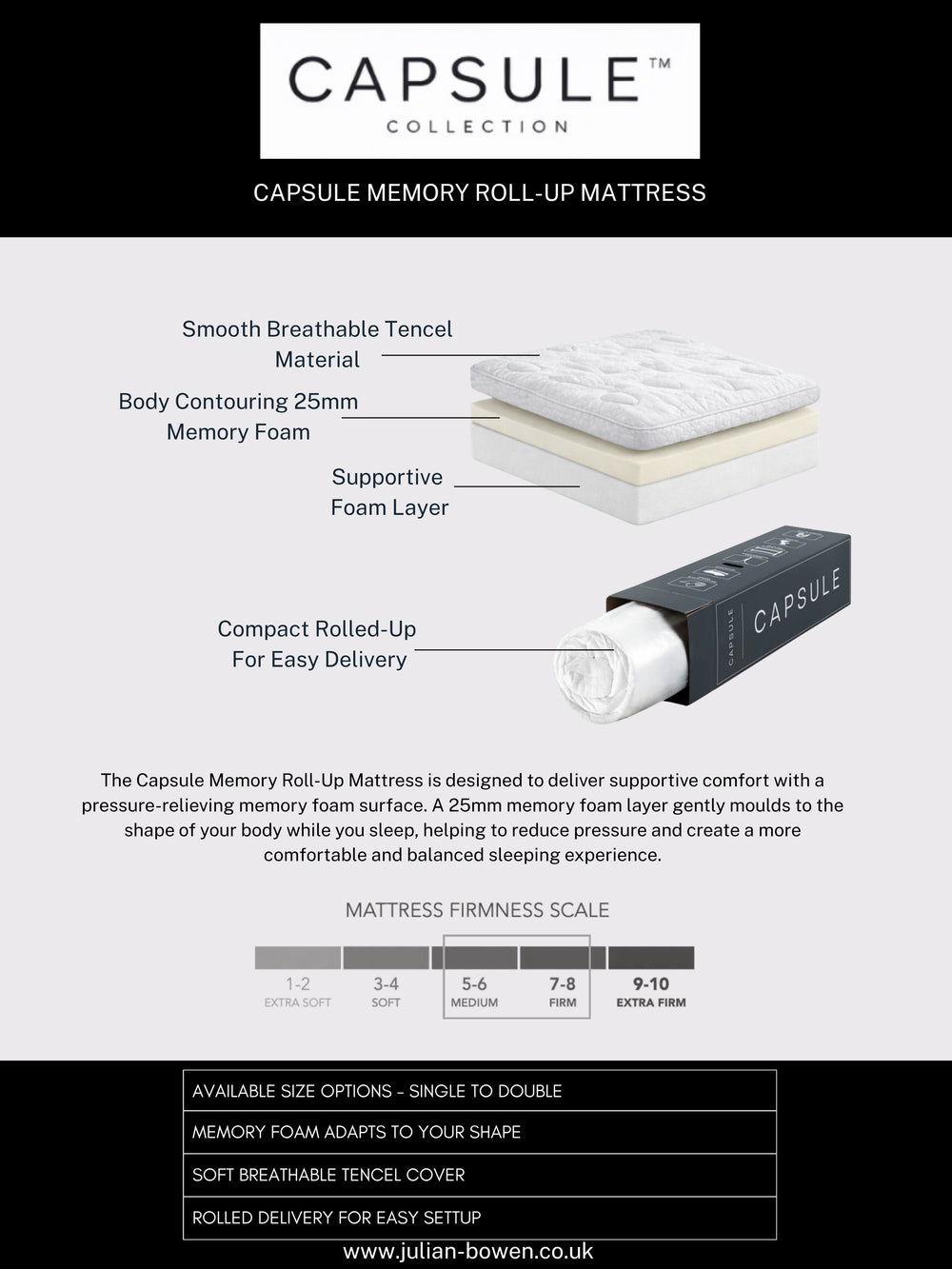 Capsule Memory Roll-Up 90cm Single Mattress