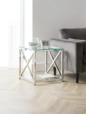Miami Lamp Table - Silver