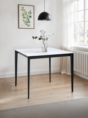 Miami Square Stone Top Dining Table - White Marble