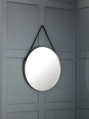 Opera Round Pewter Mirror