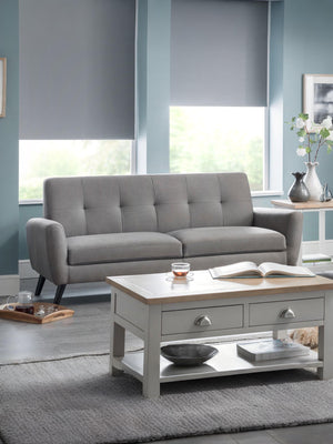 Monza 3 Seater Compact Retro Sofa - Grey