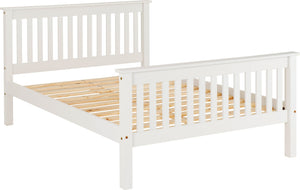 Monaco 4'6" Bed High Foot End - WHITE