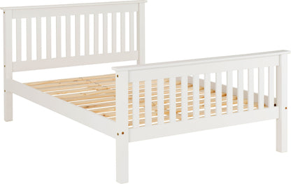 Monaco 4'6" Bed High Foot End - WHITE