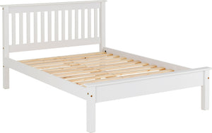 Monaco 4'6" Bed Low Foot End - WHITE