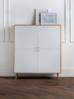 Moritz 4 Door Cabinet - Oak & White