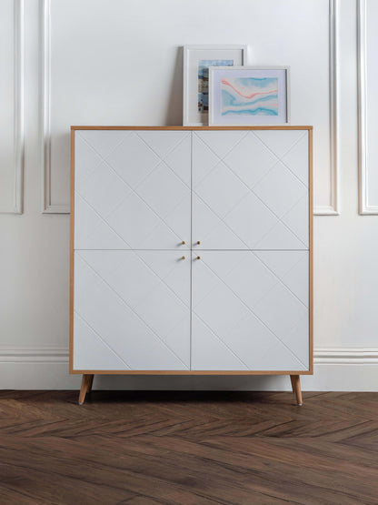 Moritz 4 Door Cabinet - Oak & White
