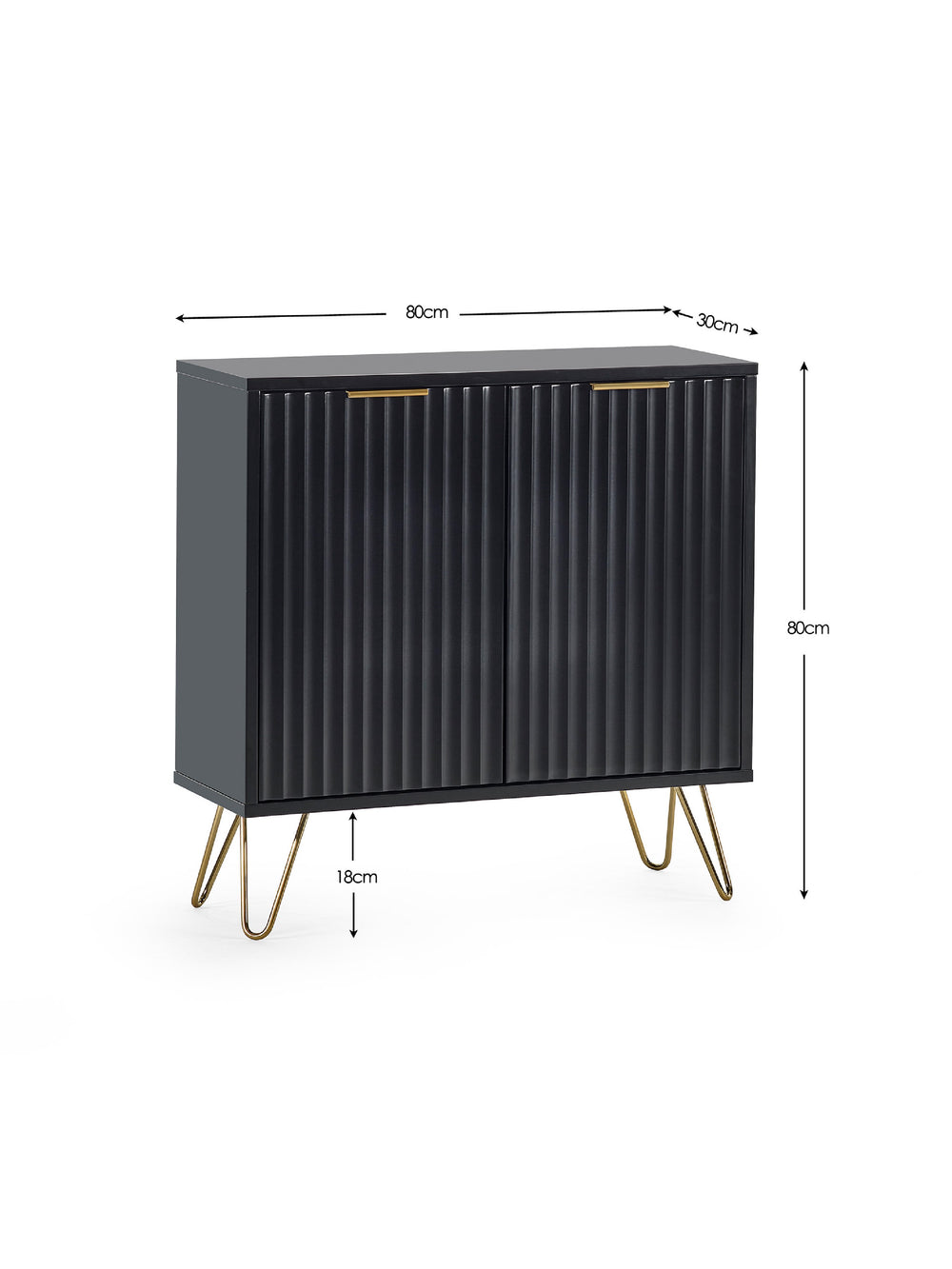 Murano Compact Sideboard - Matt Black