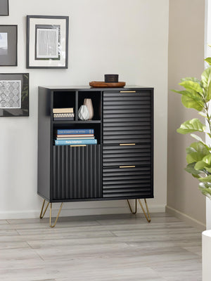 Murano 2 Door 2 Drawer Sideboard - Matt Black
