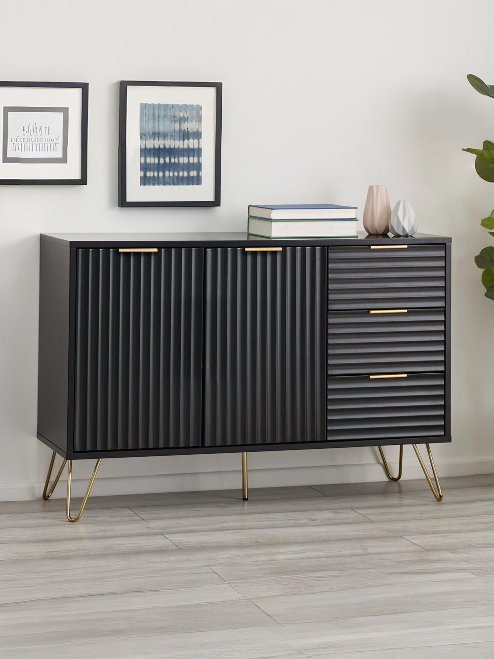 Murano Large Sideboard - Matt Black