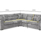 Maxwell Sofa Grey Large Corner