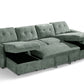 Moscow Sofabed Green U Shape Corner
