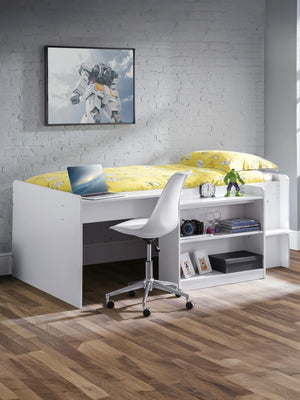 Neptune 90cm Single White Midsleeper Cabin Bed with Desk