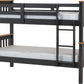 Neptune 3' Bunk Bed - Dark Grey/Oak Effect
