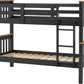 Neptune 3' Bunk Bed - Dark Grey/Oak Effect