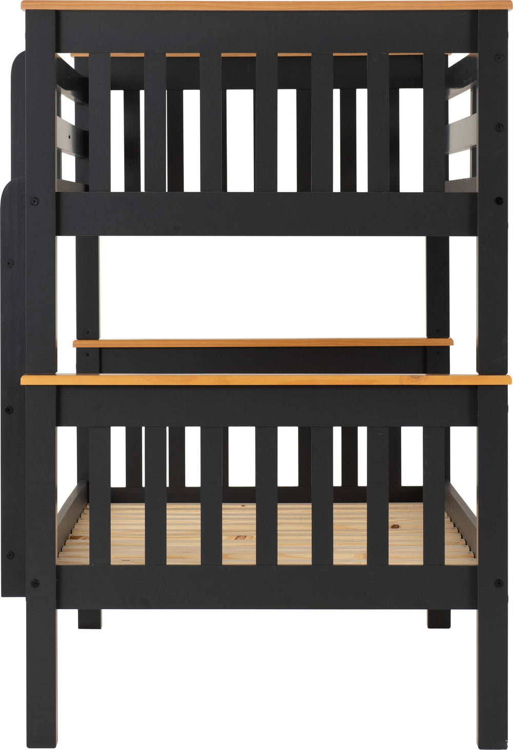 Neptune 3' Bunk Bed - DARK GREY/OAK EFFECT