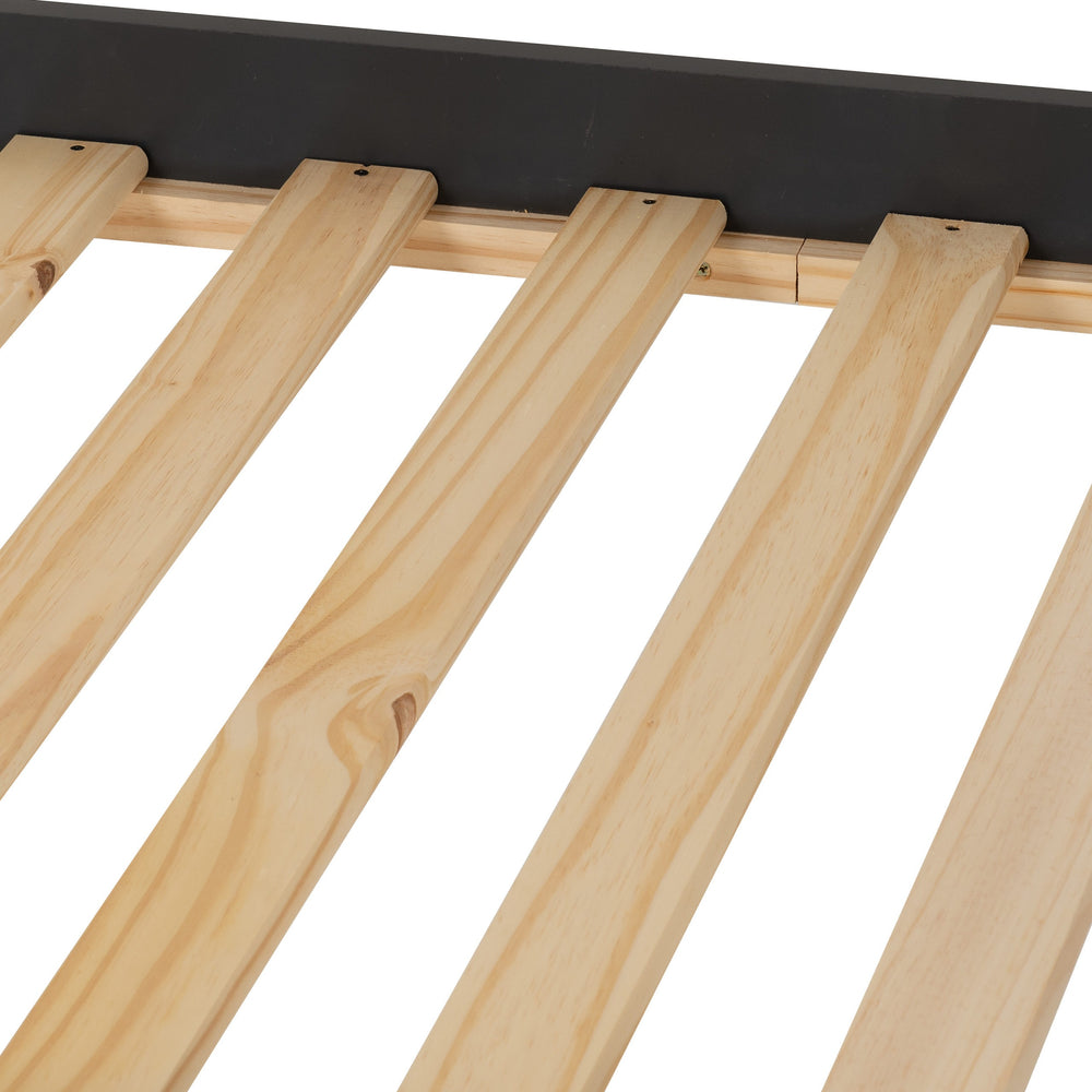 Neptune 3' Bunk Bed - DARK GREY/OAK EFFECT