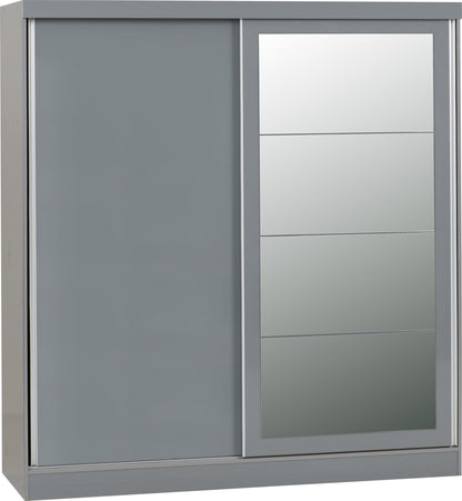Nevada 2 Door Sliding Wardrobe - GREY GLOSS