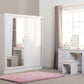 Nevada 4 Drawer Dressing Table Set - WHITE GLOSS