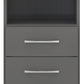 Nevada 2 Drawer Bedside - 3D EFFECT GREY