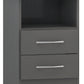 Nevada 2 Drawer Bedside - 3D Effect Grey