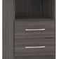 Nevada 2 Drawer Bedside - Black Wood Grain