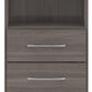 Nevada 2 Drawer Bedside - BLACK WOOD GRAIN