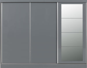 Nevada 3 Door Sliding Wardrobe - GREY GLOSS