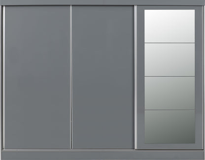 Nevada 3 Door Sliding Wardrobe - GREY GLOSS