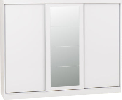 Nevada 3 Door Sliding Wardrobe - WHITE GLOSS