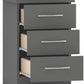 Nevada 3 Drawer Bedside - 3D Effect Grey