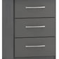 Nevada 3 Drawer Bedside - 3D Effect Grey