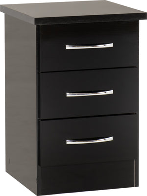 Nevada 4 Door 2 Drawer Mirrored Wardrobe Bedroom Set - Black Gloss