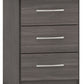 Nevada 3 Drawer Bedside - BLACK WOOD GRAIN