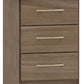 Nevada 3 Drawer Bedside - RUSTIC OAK EFFECT