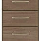 Nevada 3 Drawer Bedside - Rustic Oak Effect